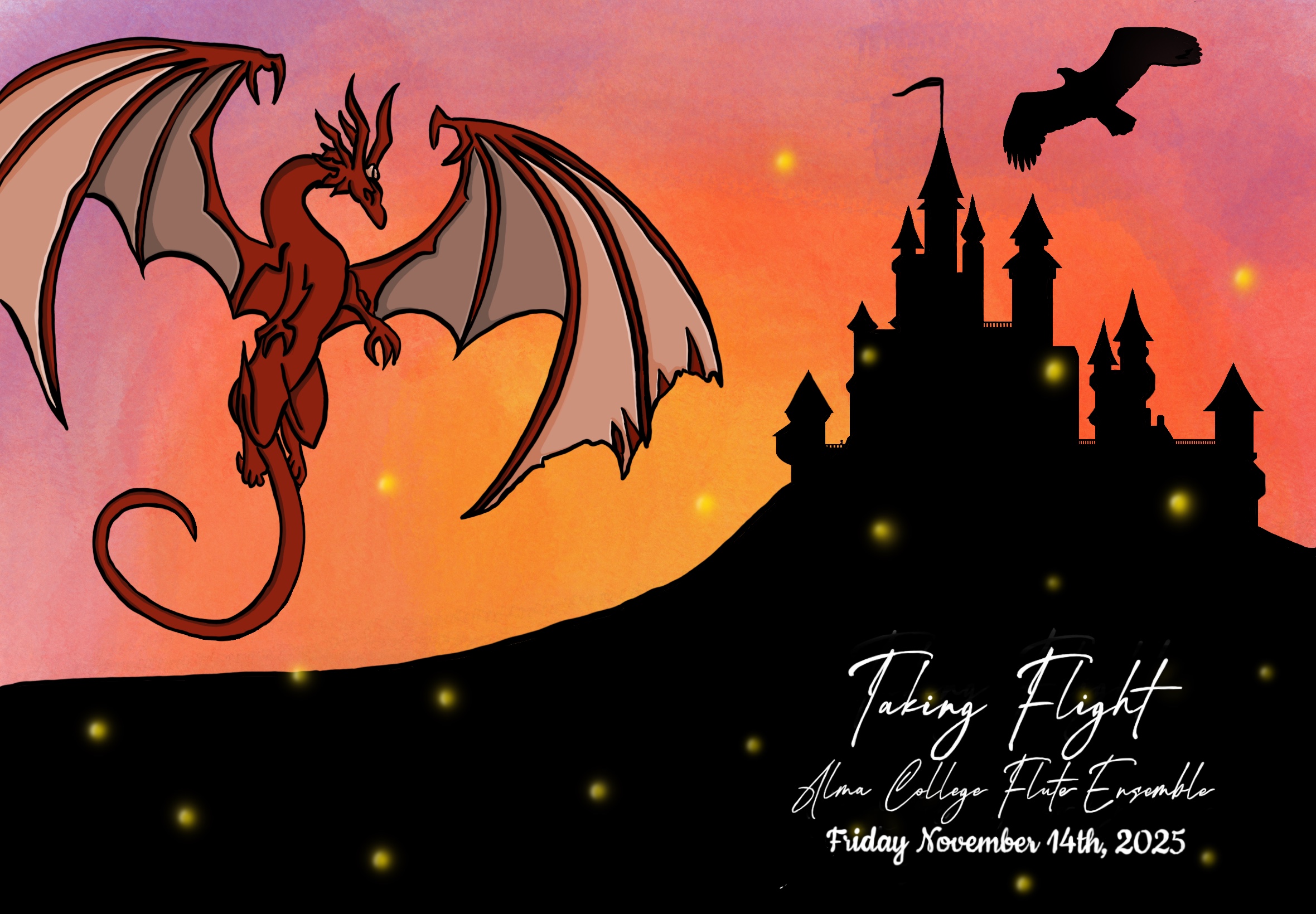 A poster advertising a concert on campus.