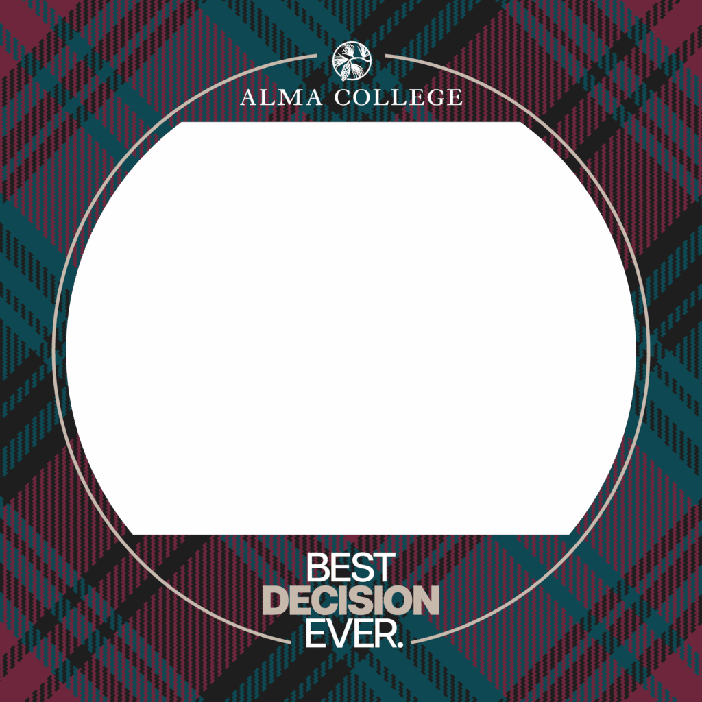 Alma College, best decision ever social frame tartan